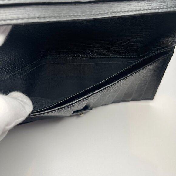 Gucci Calfskin Interlocking G Continental Wallet Black - Preowned - Picture 10 of 15